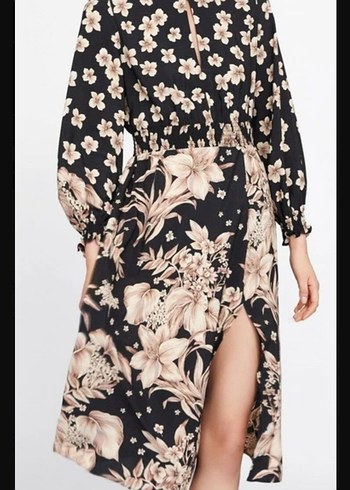 Zara Çiçek Desenli Uzun Bohem Elbise