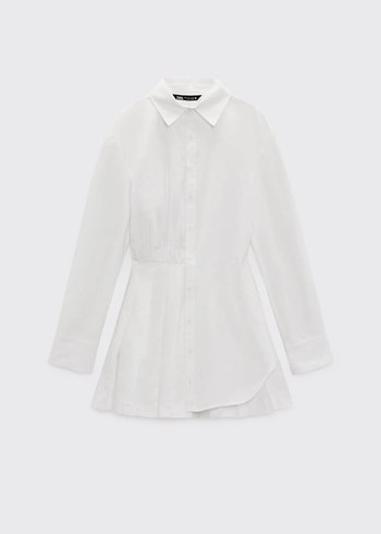 zara poplin gömlek elbise
