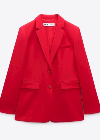 Zara Kirmizi Klasik Blazer Ceket