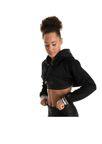 Puma Beli Kemerli Siyah Uzun Kollu Sweatshirt