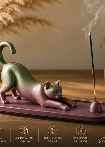 Diğer Modern Kedi Figurlu Tutsu Tutucu