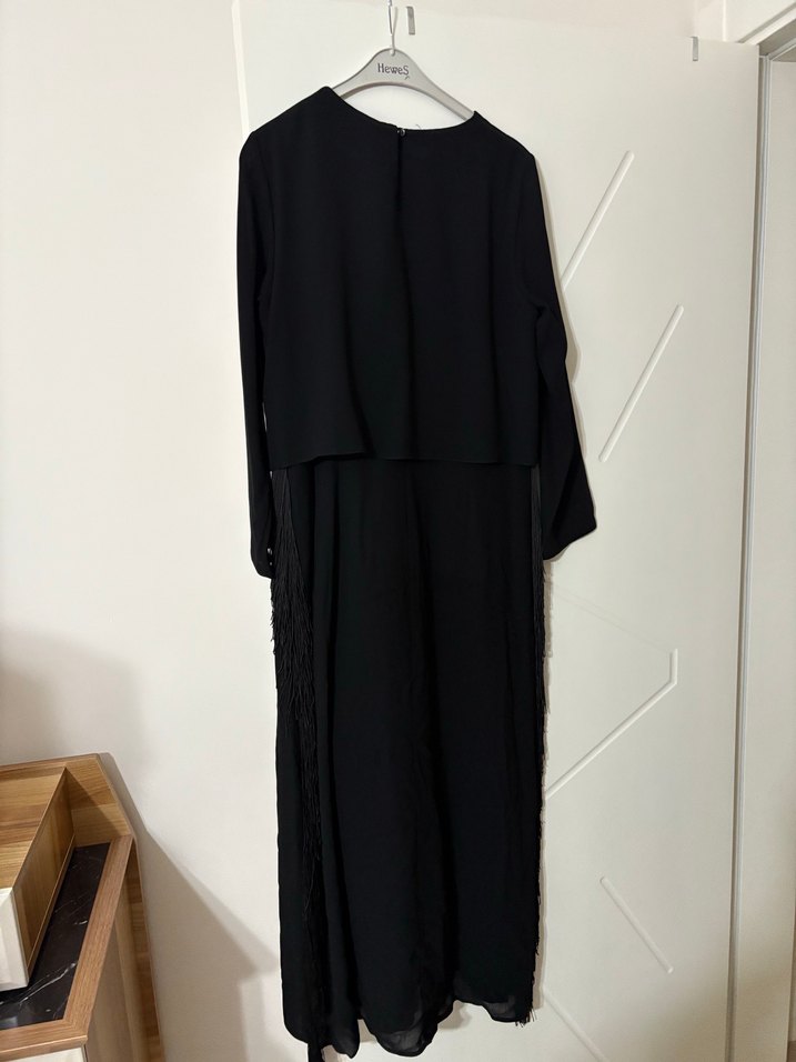 Kadın Siyah Uzun Kollu Elbise - Görsel 5