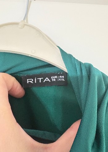 Yeşil Drapeli Uzun Kollu Uzun Elbise - Görsel 4