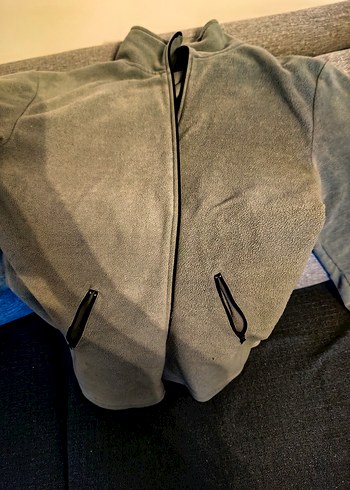 Gri Fermuarlı Erkek Polar Sweatshirt
