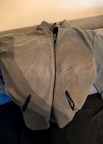 l Beden Gri Fermuarlı Erkek Polar Sweatshirt