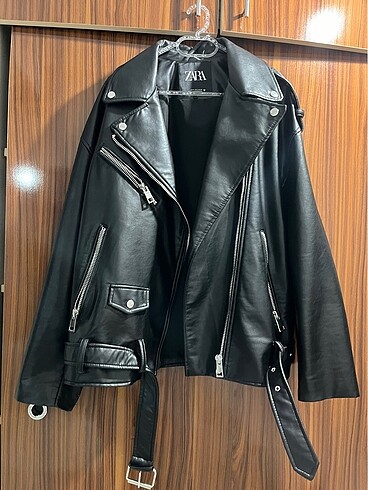 Zara Zara oversize deri biker ceket
