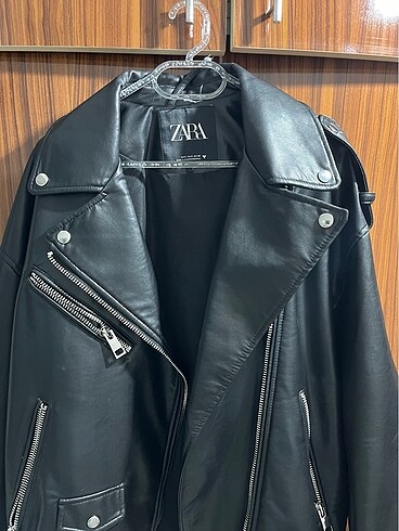 s Beden Zara oversize deri biker ceket