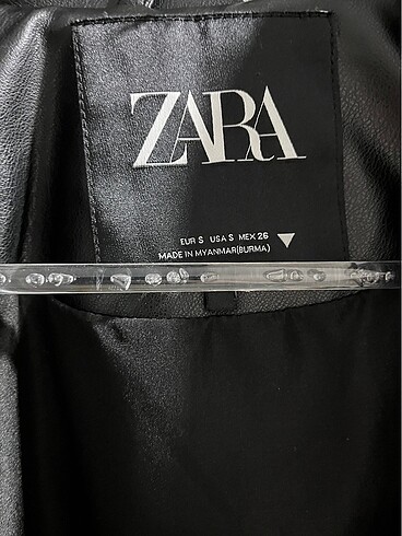 s Beden siyah Renk Zara oversize deri biker ceket