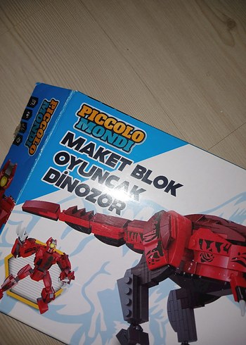 Piccolo Mondi Kırmızı Dinozor Maket Blok - Görsel 2