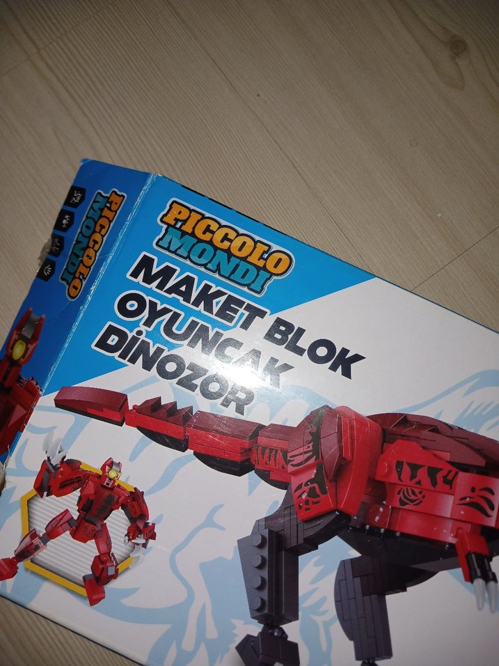 Piccolo Mondi Kırmızı Dinozor Maket Blok - Görsel 2