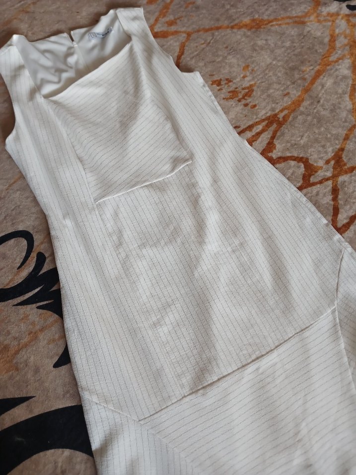 Uzun Kesim Kolsuz Keten Hamile Tunik - Görsel 2