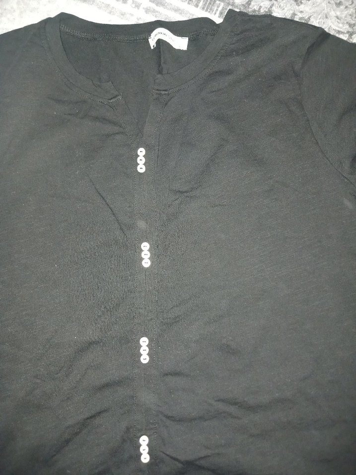 Düğmeli Siyah Hamile Hırka - Görsel 2