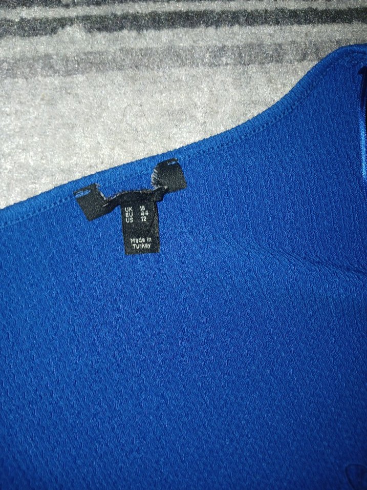 Uzun Kollu Lacivert Midi Elbise - Görsel 4