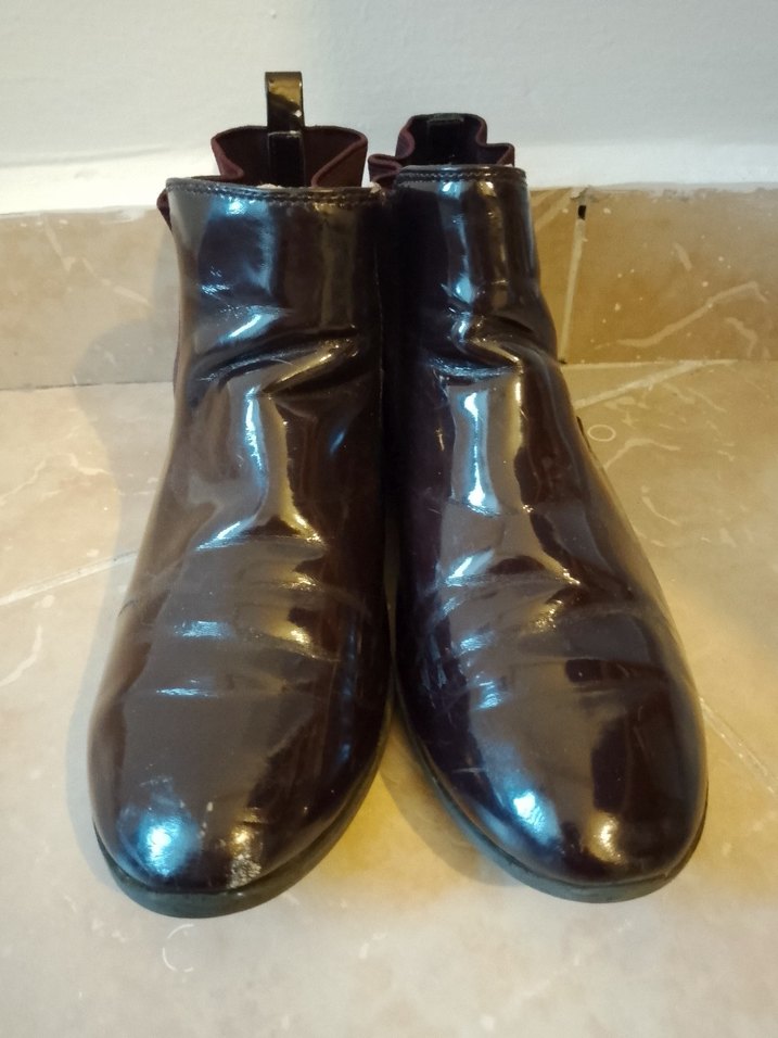 Bordo Parlak Deri kız çocuk bot - Görsel 2