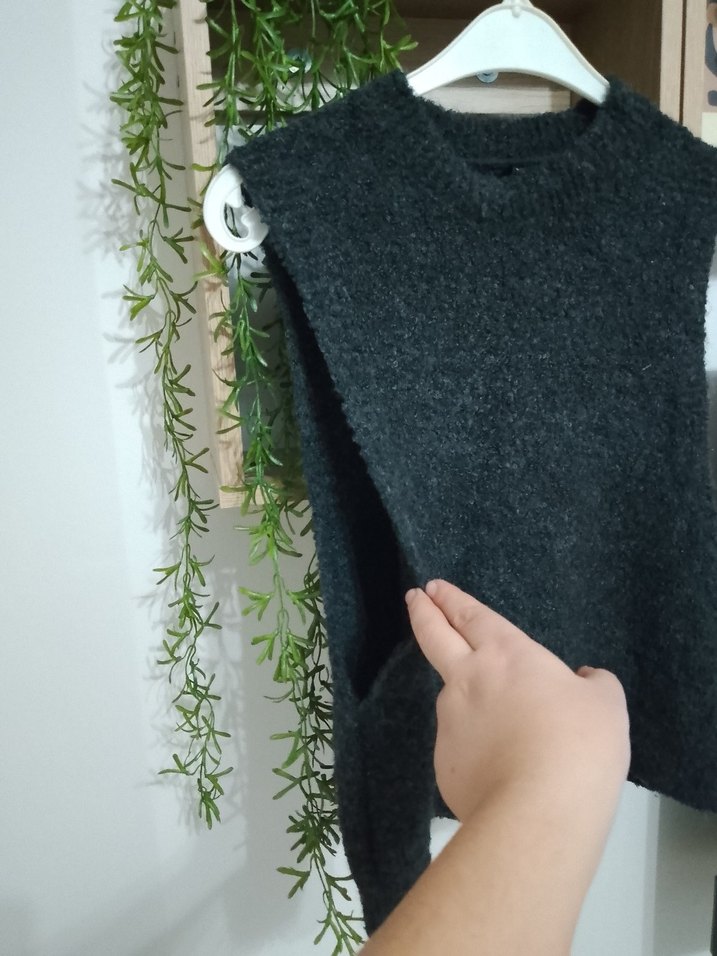 Gri Örme Kadın Süveter - Görsel 2