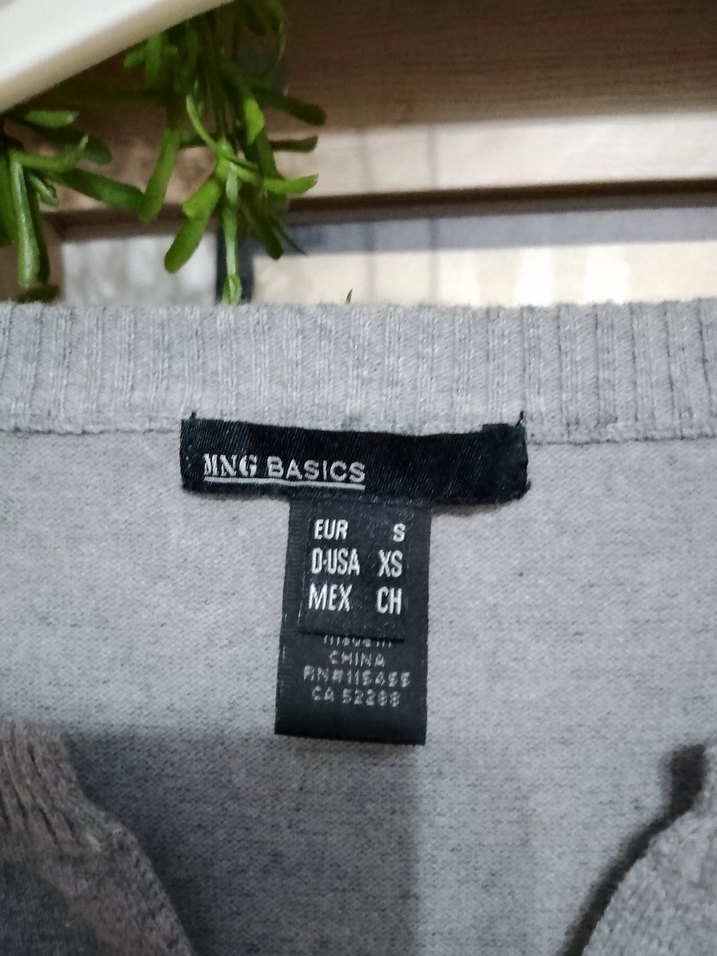 Gri V Yakalı Triko Kadın Elbise - Görsel 5