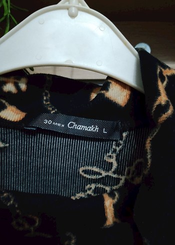 Zincir Desenli Siyah Baskılı Yumuşak Kazak - Görsel 2