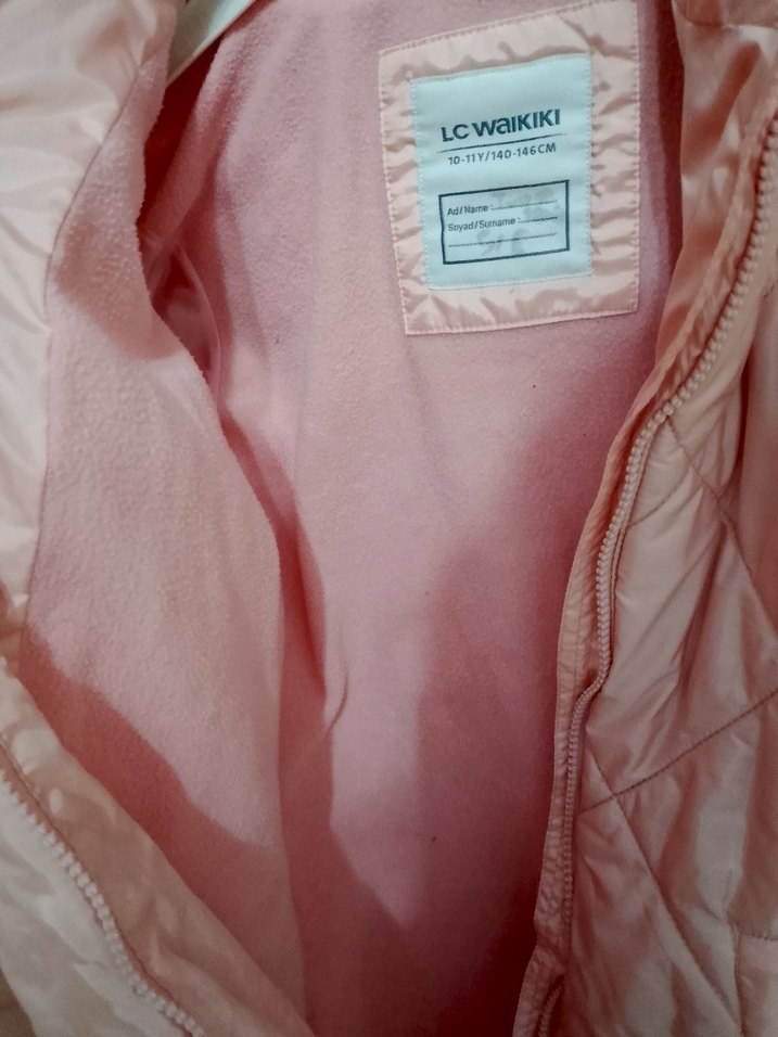 Kız Çocuk Kapüşonlu Pembe Mont - Görsel 4