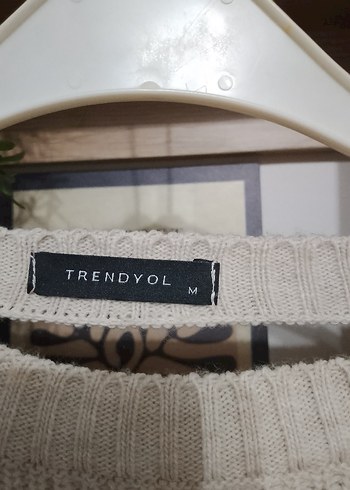 Bej Örgü Kadın Triko Kazak - Görsel 4