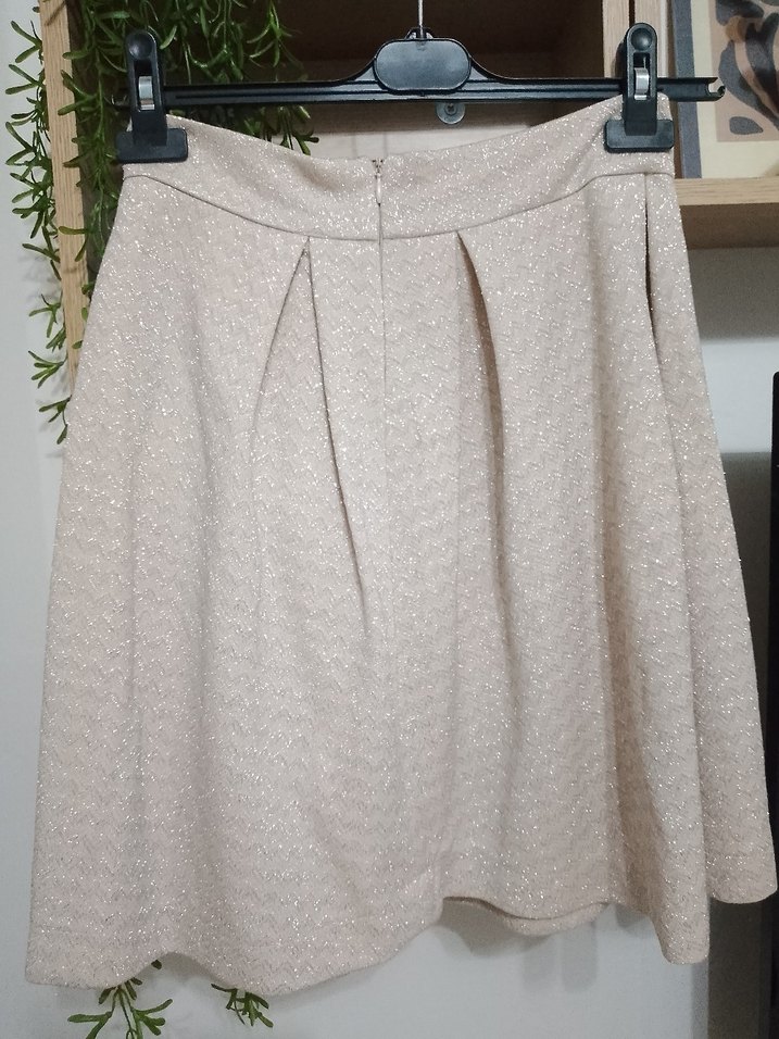 Bej Pilili Hamile Midi Etek - Görsel 3