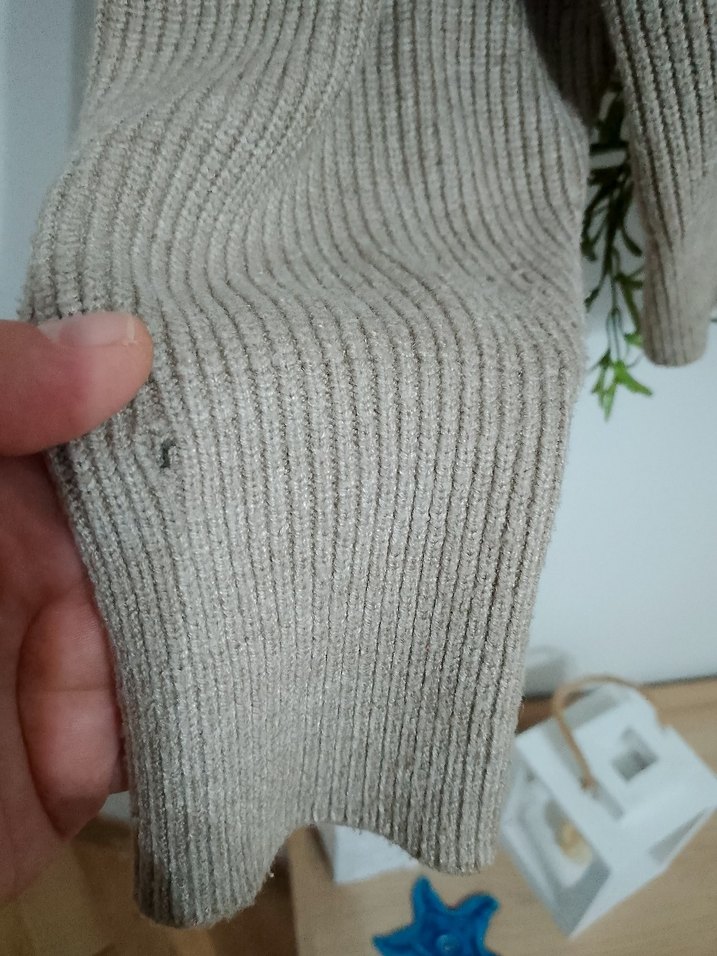 Bej Kadın Triko Uzun Kollu Kazak - Görsel 3