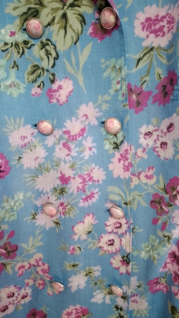 Çiçek Desenli Mavi elbise - Görsel 4