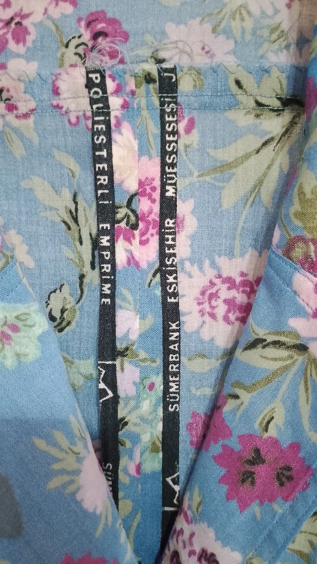 Çiçek Desenli Mavi elbise - Görsel 5