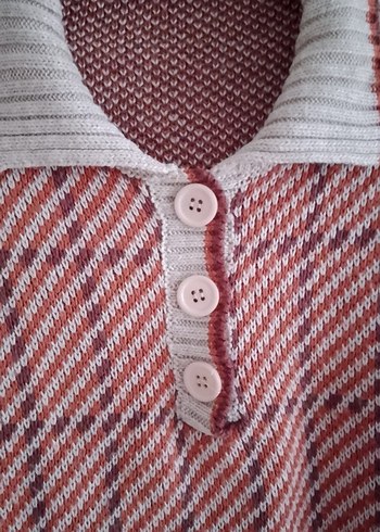 Bohem Tarz Boğazlı Kahverengi Kadın Kazak - Görsel 2