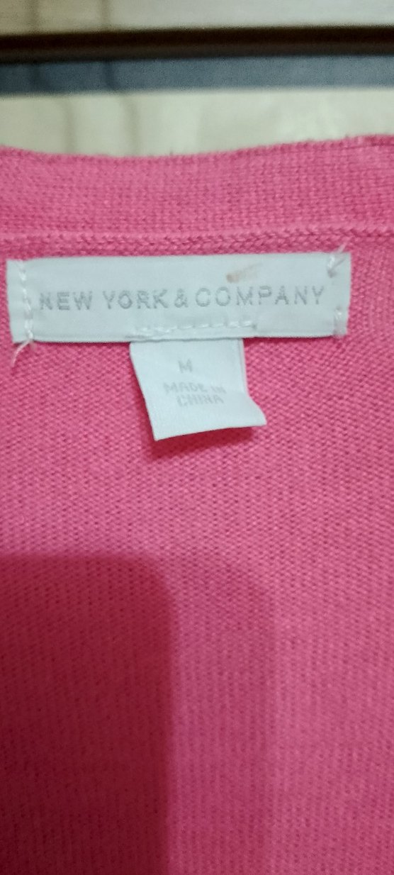 Pembe V Yaka Triko Kadın Hırka - Görsel 4