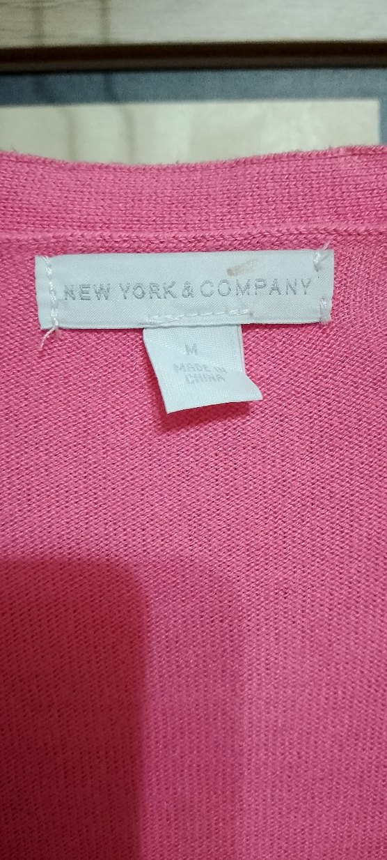 Pembe V Yaka Triko Kadın Hırka - Görsel 5