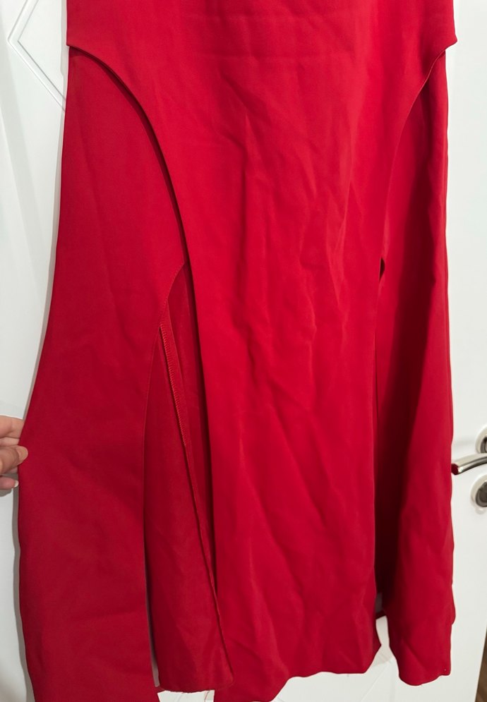 Kırmızı Fermuarlı Straplez Mini Büstiyer - Görsel 3