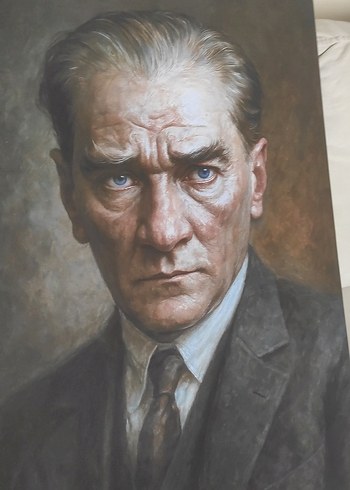 Diğer Gri Tonlarda Atatürk Portresi Tablosu