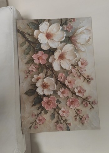 Diğer Beyaz ve Pastel Çiçekli Dekoratif Tablo
