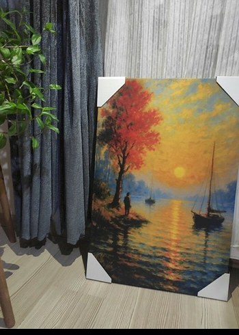 Günbatımı Manzaralı Çok Renkli Tablo