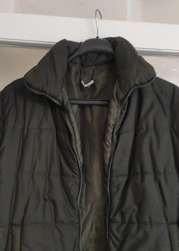 Haki yeşil Kadın Kışlık Fermuarlı Mont - Görsel 5