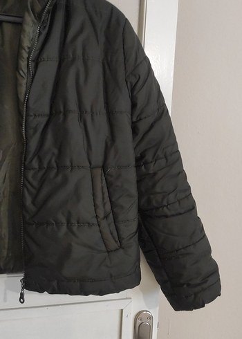 Haki yeşil Kadın Kışlık Fermuarlı Mont - Görsel 4