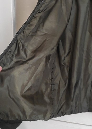 Haki yeşil Kadın Kışlık Fermuarlı Mont - Görsel 9