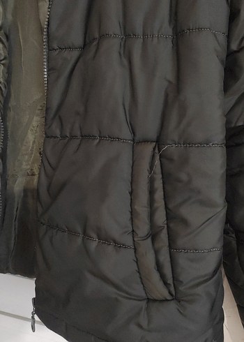 Haki yeşil Kadın Kışlık Fermuarlı Mont - Görsel 8