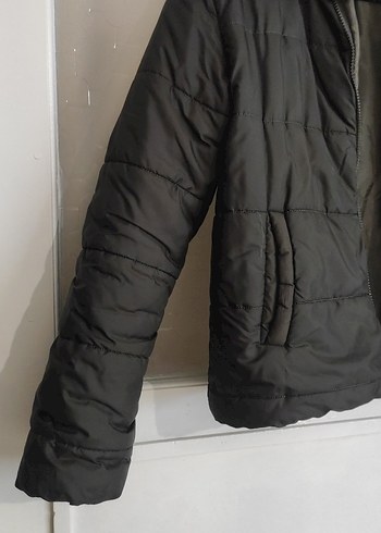 Haki yeşil Kadın Kışlık Fermuarlı Mont - Görsel 2