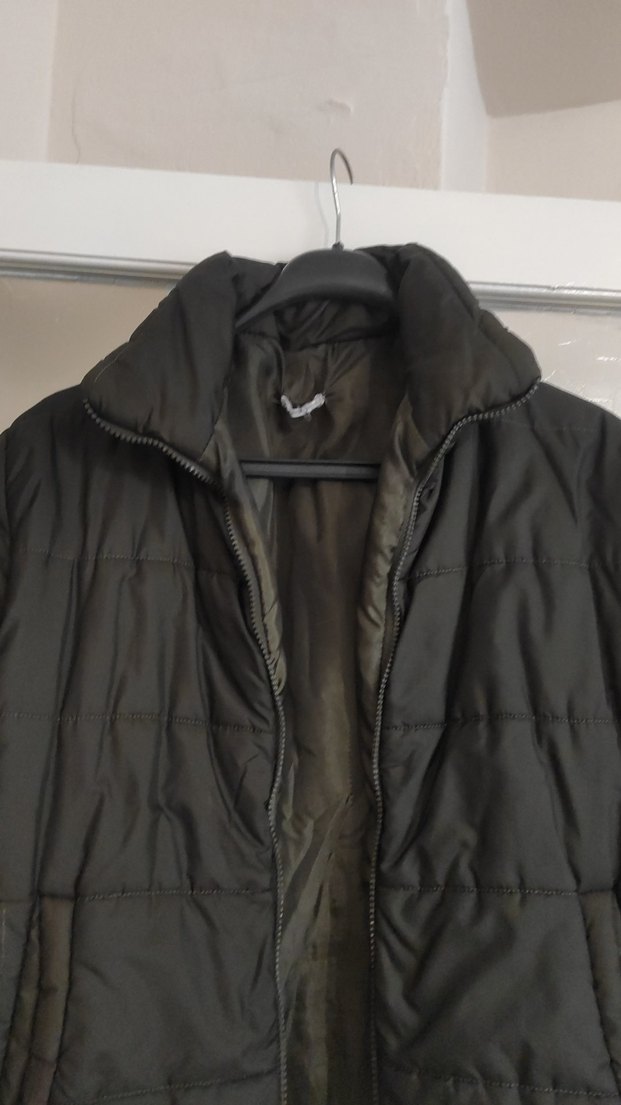 Haki yeşil Kadın Kışlık Fermuarlı Mont - Görsel 5