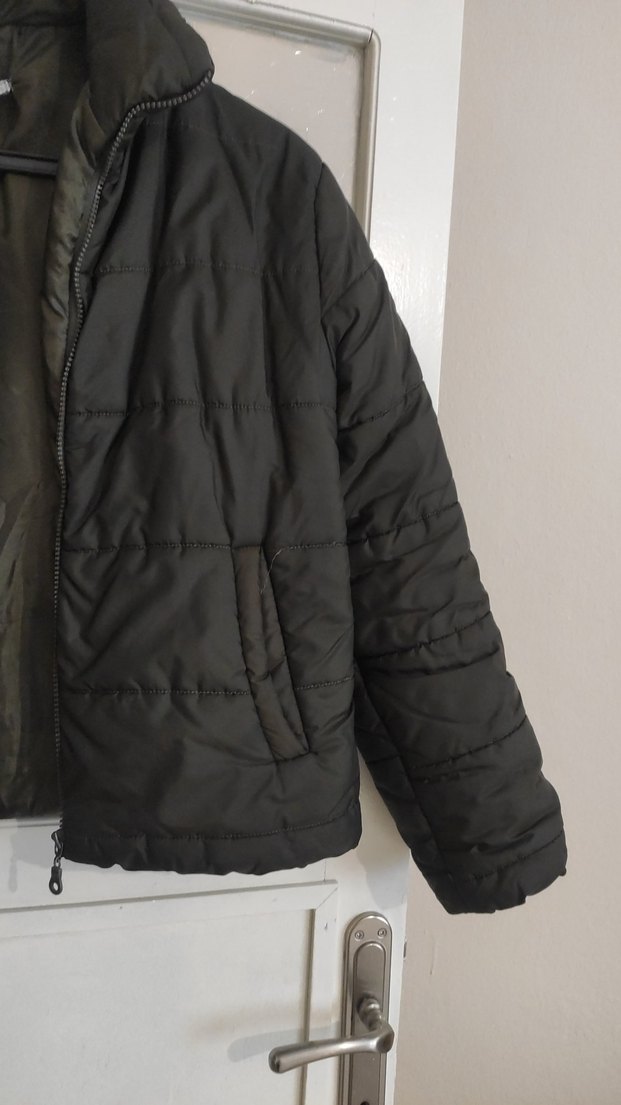 Haki yeşil Kadın Kışlık Fermuarlı Mont - Görsel 4