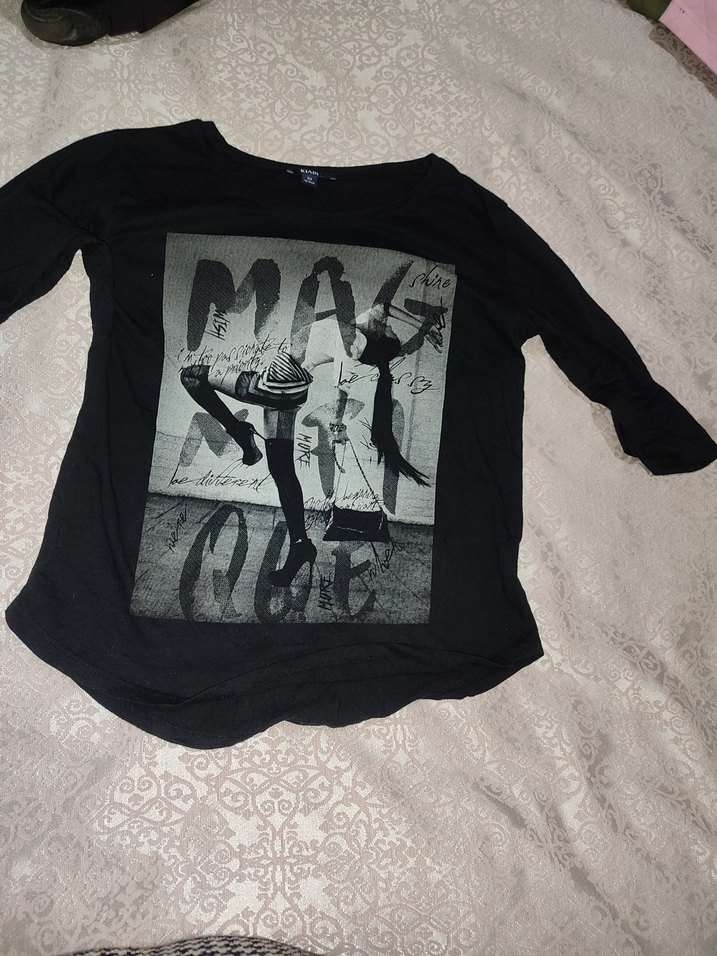 siyah yarı Kollu Tişört - Görsel 2