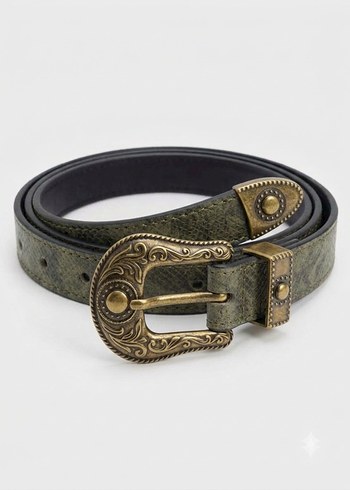 American Vintage Vintage Bronz Tokali Haki Deri Kemer