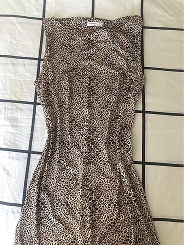 m Beden Leopar elbise