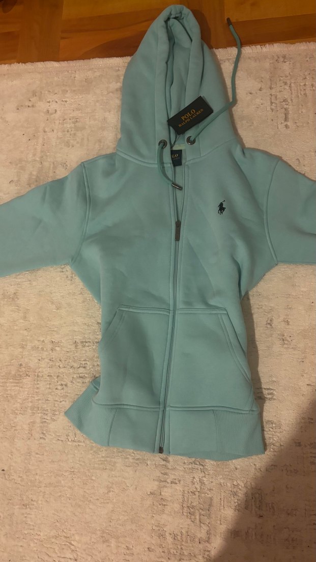 Orijinal Polo Ralph Lauren Turkuaz Kapüşonlu Hırka — görsel 4/9