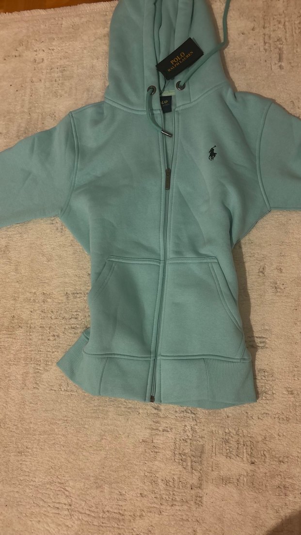 Orijinal Polo Ralph Lauren Turkuaz Kapüşonlu Hırka — görsel 6/9