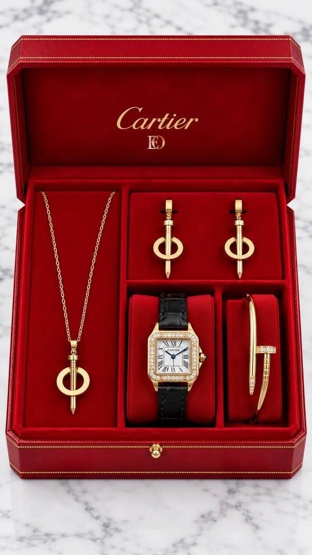 Cartier Altın & Beyaz Şıklık Seti — görsel 4/7