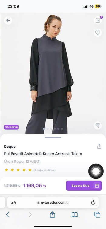 50 Beden gri Renk Doque