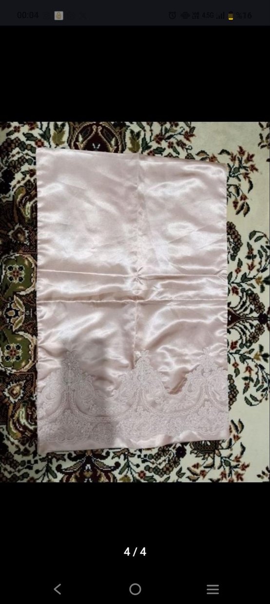 Dantel Detaylı Parlak yastık kılıfı - Görsel 4