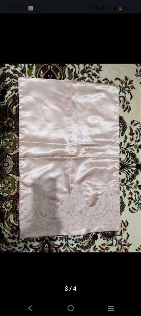 Dantel Detaylı Parlak yastık kılıfı - Görsel 3